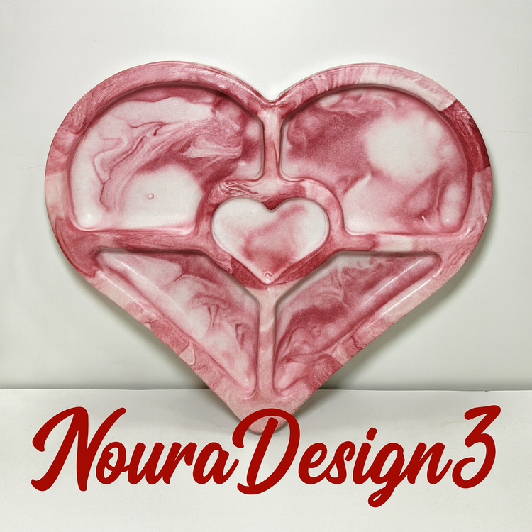 اردو خوری طرح قلب دست ساز سفید قرمز NouraDesign3