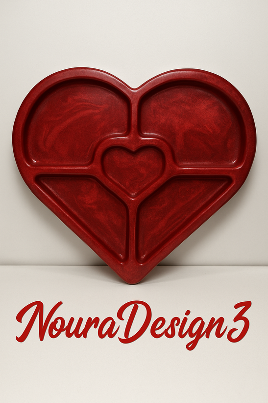 اردو خوری طرح قلب دست ساز قرمز NouraDesign3