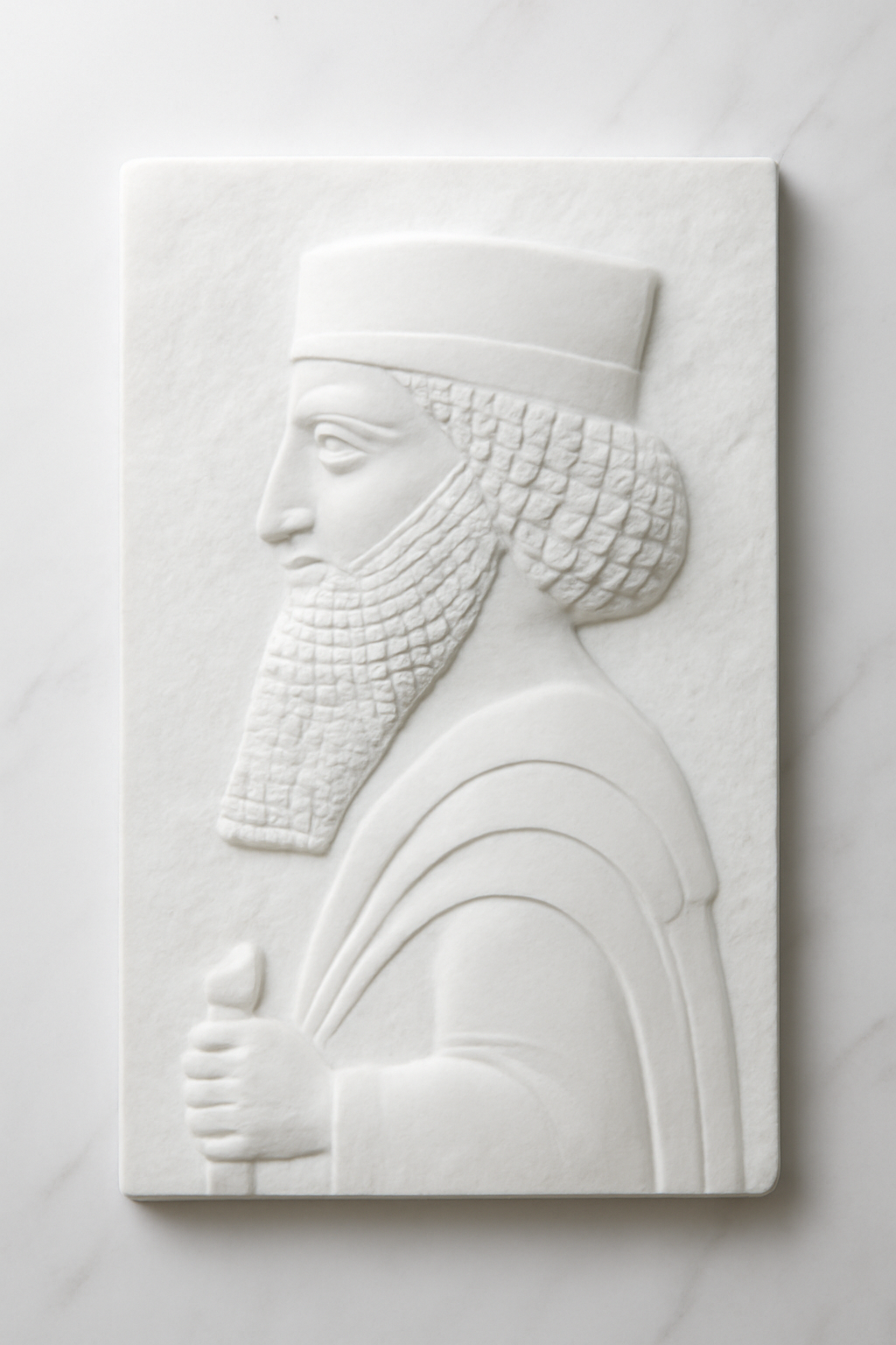 مجسمه کوروش کبیر دستی از سفید NouraDesign3