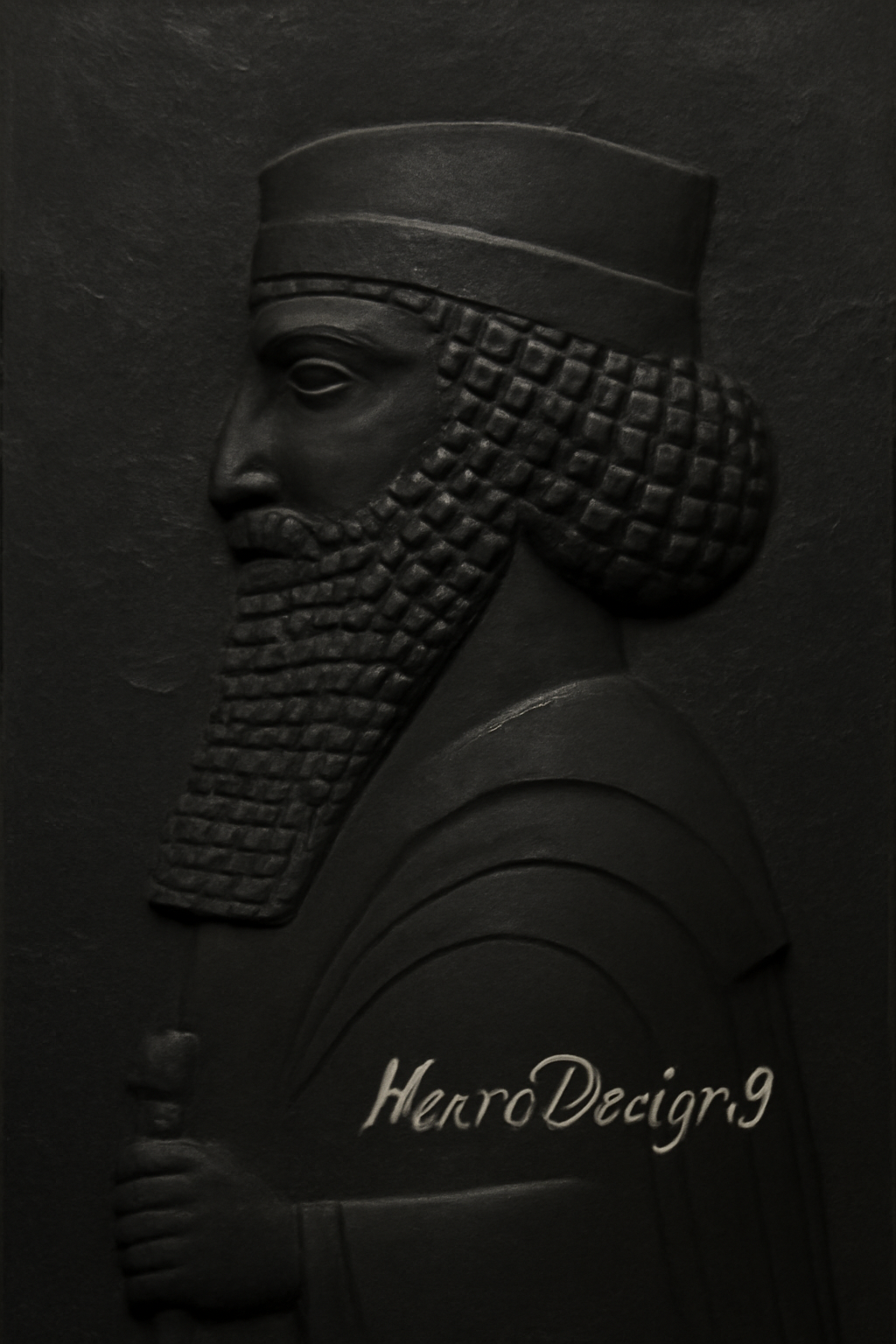 مجسمه کوروش کبیر دستی از مشکی NouraDesign3