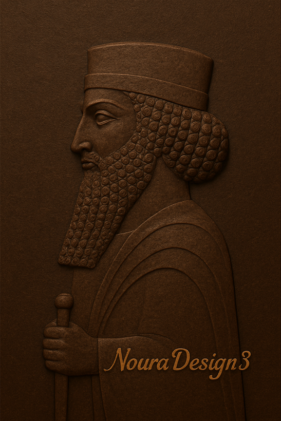 مجسمه کوروش کبیر دستی از قهوه ای NouraDesign3