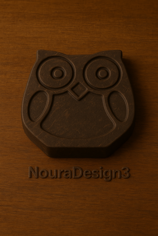 ظرف پذیرایی طرح جغد دست ساز قهوه ای NouraDesign3