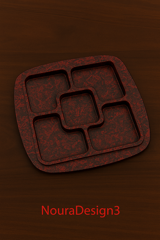 ظرف پذیرایی طرح مکعب قهوه ای NouraDesign3