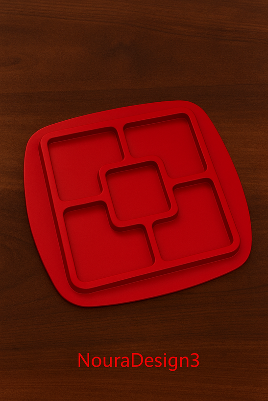 ظرف پذیرایی طرح مکعب قرمز NouraDesign3