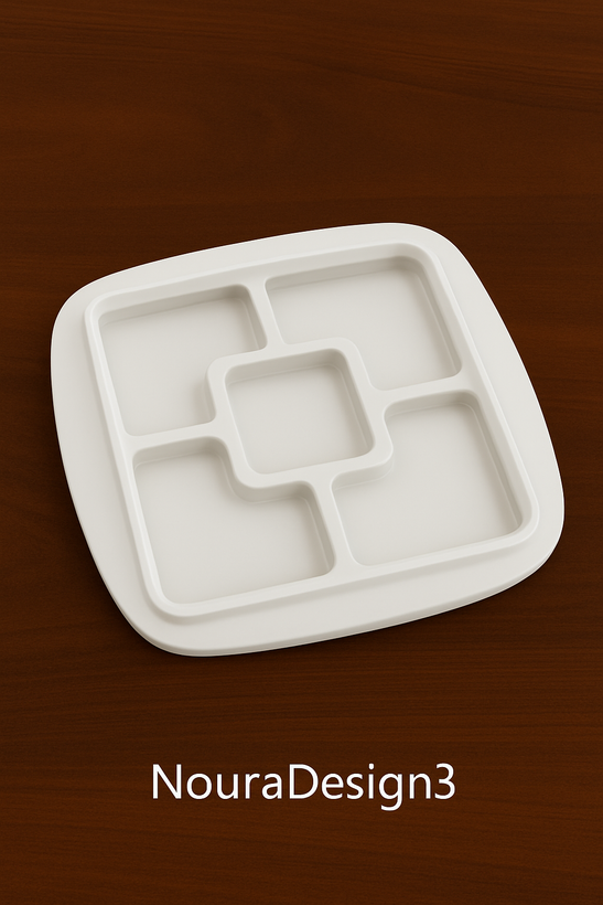 ظرف پذیرایی طرح مکعب سفید NouraDesign3