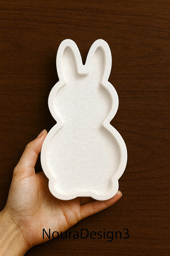 ظرف پذیرایی طرح خرگوش دست ساز سفید NouraDesign3