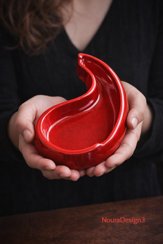 ظرف پذیرایی قرمز دست ساز NouraDesign3
