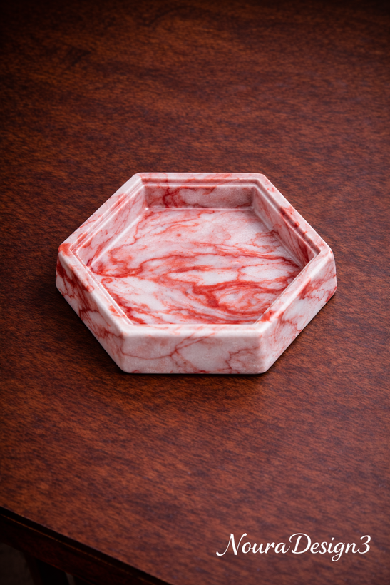 شمعدانی دستساز رنگ سفید قرمز دست ساز برند NouraDesign3