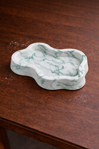 ظرف گچی دست ساز رنگ رگه دار برند NouraDesign3